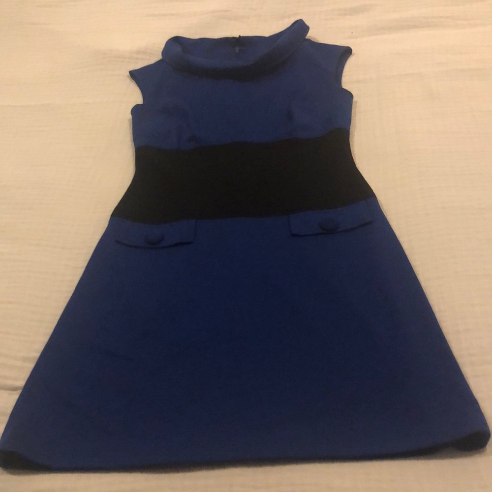 Knee length blue cotton dress